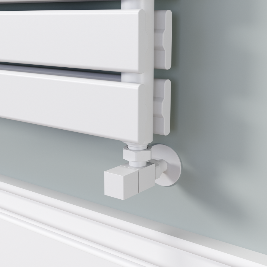 Riace Linea White Flat Designer Radiator 770x1200mm Double Panel 5358 BTU - Horizontal Bars