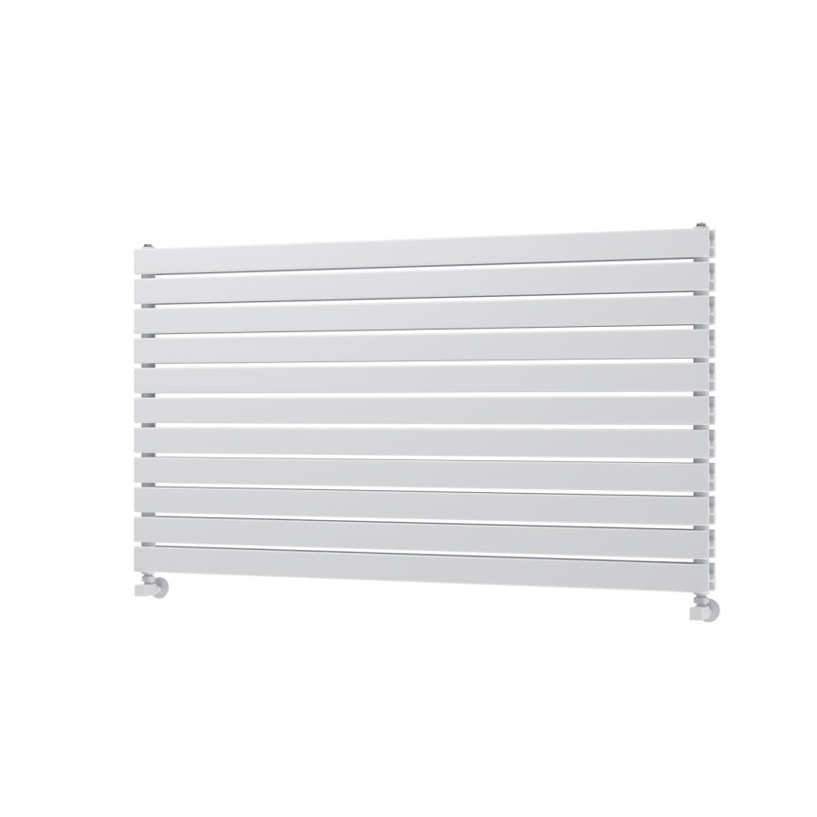 Riace Linea White Flat Designer Radiator 770x1400mm Double Panel 6143 BTU - Horizontal Bars