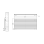 Riace Linea White Flat Designer Radiator 770x1600mm Double Panel 6904 BTU - Horizontal Bars