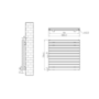 Riace Linea Midnight Black Flat Designer Radiator 770x800mm Double Panel 3720 BTU - Horizontal Bars