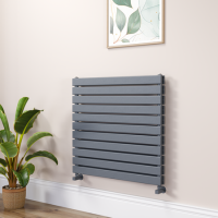 Riace Dark Grey Anthracite Flat Designer Radiator 770x800mm Double Panel 3720 BTU