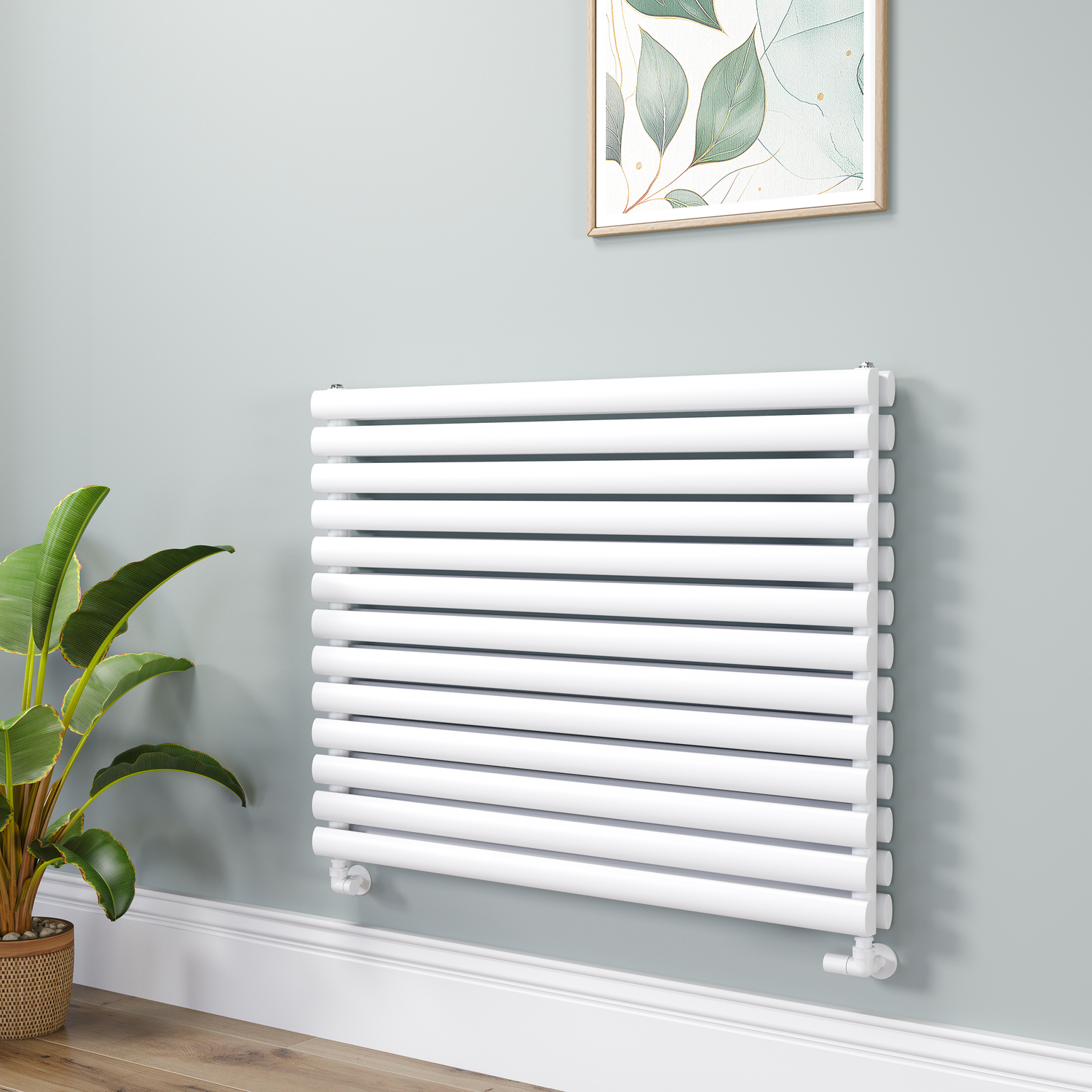 Sorrento White Oval Designer Radiator 767X1000mm Double Panel 4799 Btu