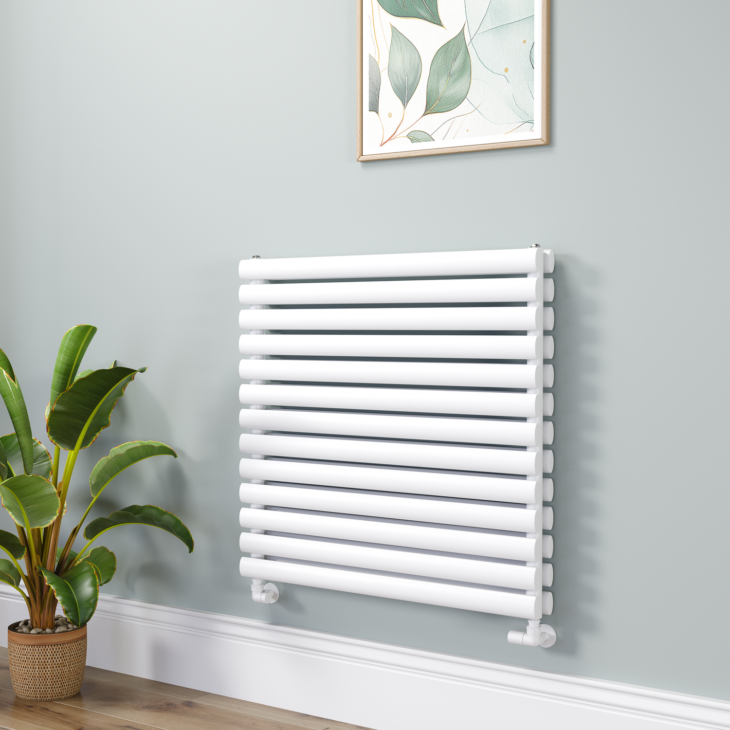 Sorrento White Oval Designer Radiator 767X800mm Double Panel 3932 Btu