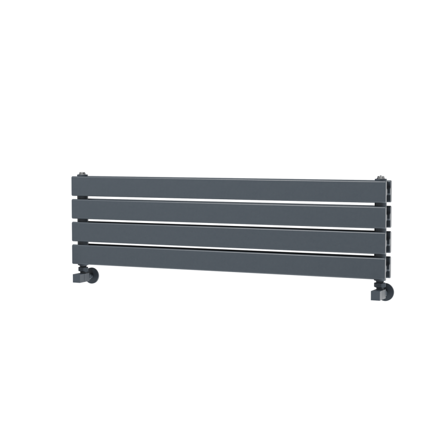 Riace Linea Dark Grey Anthracite Flat Designer Radiator 280x1000mm Double Panel 1655 BTU - Horizontal Bars