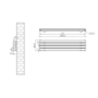 Riace Linea Midnight Black Flat Designer Radiator 280x1200mm Double Panel 1949 BTU - Horizontal Bars