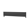 Riace Linea Midnight Black Flat Designer Radiator 280x1600mm Double Panel 2512 BTU - Horizontal Bars