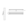 Riace Linea Dark Grey Anthracite Flat Designer Radiator 280x1600mm Double Panel 2512 BTU - Horizontal Bars