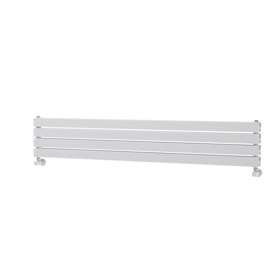 Riace White Flat Designer Radiator 280x1600mm Double Panel 2512 BTU