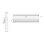 Riace Linea Midnight Black Flat Designer Radiator 280x1800mm Double Panel 2778 BTU - Horizontal Bars