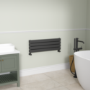 Riace Midnight Black Flat Designer Radiator 280x800mm Double Panel 1352 BTU