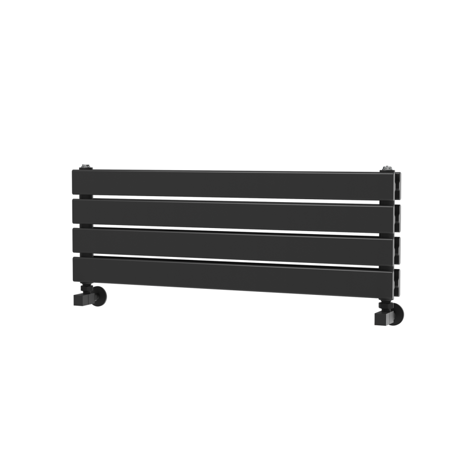 Riace Midnight Black Flat Designer Radiator 280x800mm Double Panel 1352 BTU