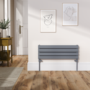 Riace Linea Dark Grey Anthracite Flat Designer Radiator 280x800mm Double Panel 1352 BTU - Horizontal Bars