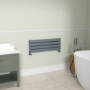 Riace Linea Dark Grey Anthracite Flat Designer Radiator 280x800mm Double Panel 1352 BTU - Horizontal Bars