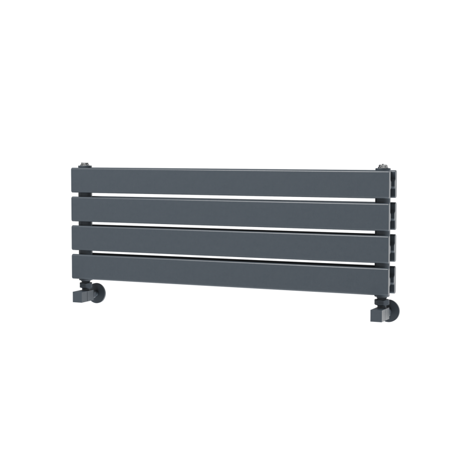 Riace Linea Dark Grey Anthracite Flat Designer Radiator 280x800mm Double Panel 1352 BTU - Horizontal Bars