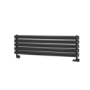 Sorrento Linea Black Oval Designer Radiator 295x1000mm Double Panel 1846 BTU - Horizontal Bars