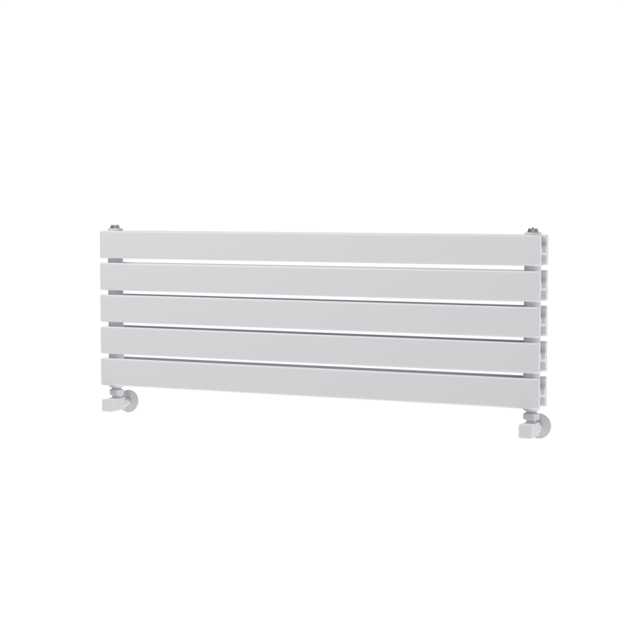 Riace White Flat Designer Radiator 350x1000mm Double Panel 2068 BTU