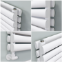 Sorrento Linea White Oval Designer Radiator 295x1000mm Double Panel 1846 BTU - Horizontal Bars
