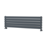 Riace Linea Dark Grey Anthracite Flat Designer Radiator 350x1200mm Double Panel 2437 BTU - Horizontal Bars