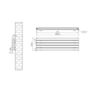 Riace Linea Dark Grey Anthracite Flat Designer Radiator 350x1200mm Double Panel 2437 BTU - Horizontal Bars