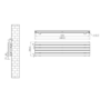 Riace Linea Midnight Black Flat Designer Radiator 350x1400mm Double Panel 2792 BTU - Horizontal Bars