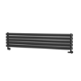 Sorrento Linea Midnight Black Oval Designer Radiator 295x1400mm Double Panel 2509 BTU - Horizontal Bars