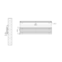 Riace Linea Midnight Black Flat Designer Radiator 350x1600mm Double Panel 3140 BTU - Horizontal Bars