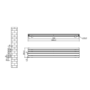 Sorrento Linea Midnight Black Oval Designer Radiator 295x1600mm Double Panel 2836 BTU - Horizontal Bars