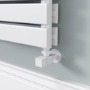Riace Linea White Flat Designer Radiator 350x1800mm Double Panel 3474 BTU - Horizontal Bars