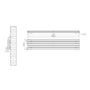 Riace Linea White Flat Designer Radiator 350x1800mm Double Panel 3474 BTU - Horizontal Bars
