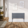 Riace Linea Dark Grey Anthracite Flat Designer Radiator 350x800mm Double Panel 1693 BTU - Horizontal Bars