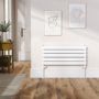 Riace Linea White Flat Designer Radiator 350x800mm Double Panel 1693 BTU - Horizontal Bars