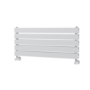 Riace Linea White Flat Designer Radiator 350x800mm Double Panel 1693 BTU - Horizontal Bars