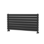 Riace Linea Midnight Black Flat Designer Radiator 490x1000mm Double Panel 2898 BTU - Horizontal Bars