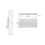 Riace Linea Midnight Black Flat Designer Radiator 490x1000mm Double Panel 2898 BTU - Horizontal Bars