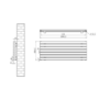 Riace Linea Midnight Black Flat Designer Radiator 490x1200mm Double Panel 3410 BTU - Horizontal Bars