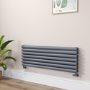 Sorrento Linea Anthracite Oval Designer Radiator 413x1200mm Double Panel 3048 BTU - Horizontal Bars