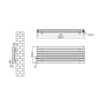 Sorrento Linea Anthracite Oval Designer Radiator 413x1200mm Double Panel 3048 BTU - Horizontal Bars
