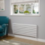 Riace White Flat Designer Radiator 490x1200mm Double Panel 3410 BTU
