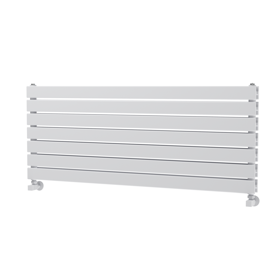 Riace White Flat Designer Radiator 490x1200mm Double Panel 3410 BTU