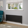 Riace Midnight Black Flat Designer Radiator 490x1400mm Double Panel 3908 BTU