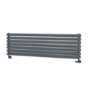 Sorrento Linea Dark Grey Anthracite Oval Designer Radiator 413x1400mm Double Panel 3509 BTU - Horizontal Bars