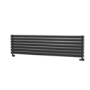 Sorrento Linea Midnight Black Oval Designer Radiator 413x1600mm Double Panel 3973 BTU - Horizontal Bars