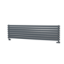 Sorrento Linea Dark Grey Anthracite Oval Designer Radiator 413x1600mm Double Panel 3973 BTU - Horizontal Bars