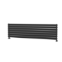 Riace Linea Midnight Black Flat Designer Radiator 490x1800mm Double Panel 4863 BTU - Horizontal Bars