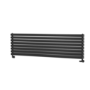 Sorrento Linea Midnight Black Oval Designer Radiator 472x1600mm Double Panel 4539 BTU - Horizontal Bars