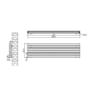 Sorrento Linea Midnight Black Oval Designer Radiator 472x1800mm Double Panel 5072 BTU - Horizontal Bars