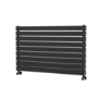 Riace Linea Midnight Black Flat Designer Radiator 630x1000mm Double Panel 3727 BTU - Horizontal Bars