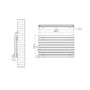 Riace Linea Midnight Black Flat Designer Radiator 630x1000mm Double Panel 3727 BTU - Horizontal Bars