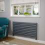 Riace Dark Grey Anthracite Flat Designer Radiator 630x1200mm Double Panel 4386 BTU