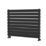 Riace Linea Midnight Black Flat Designer Radiator 630x800mm Double Panel 3044 BTU - Horizontal Bars